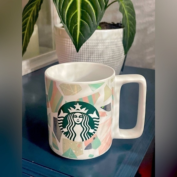Starbucks Other - STARBUCKS CRYSTAL GEOMETRIC CONFETTI METALLIC ACCENT MUG Coffee Tea Cup 12oz